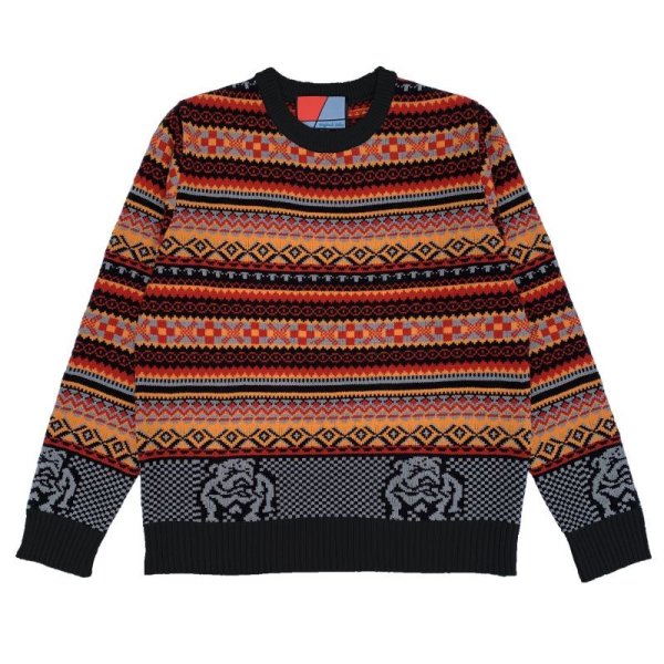 画像1: FAIRISLE JUMPER  BLACK MIX