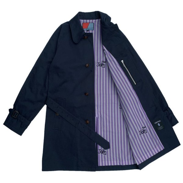 画像2:  【30%OFF】 BEAGLE COLLAR BALMACAAN COAT  VENTILE NAVY
