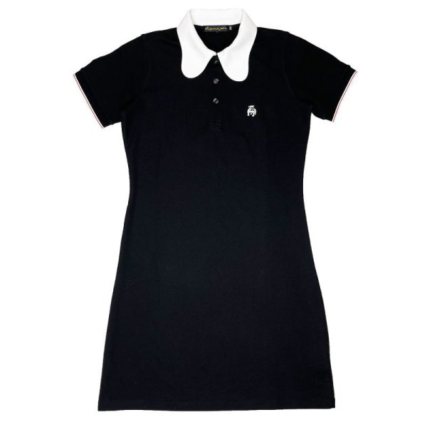 画像1: BEAGLE COLLAR POLO DRESS  BLACK