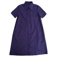 S/S BEAGLE SHIRTS DRESS  NAVY STRIPE