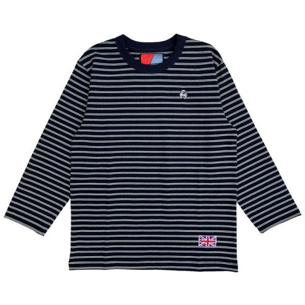 画像1: STRIPE BASQUE SHIRTS  NAVY-WHITE(TWIN LINES)