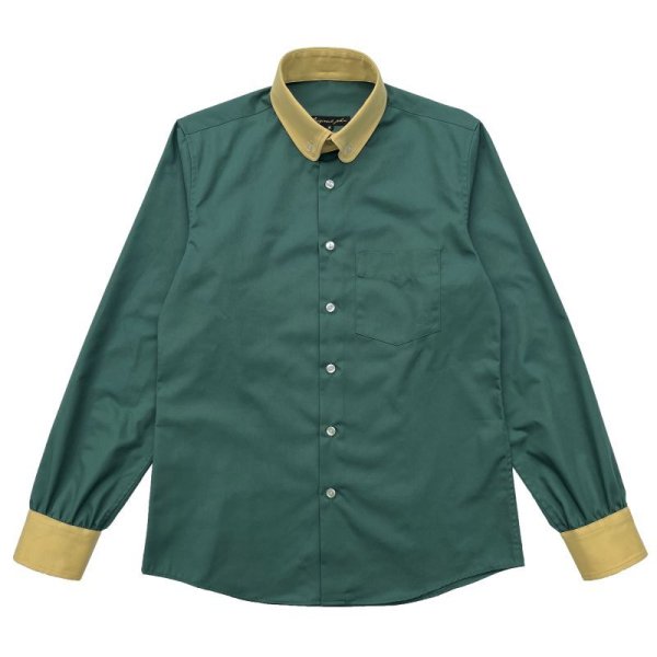 画像1: CLASSIC ROUND COLLAR B.D.SHIRTS  GREEN