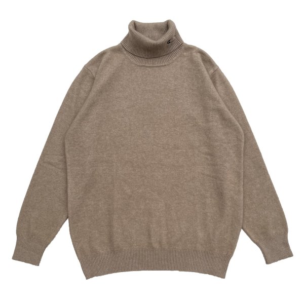 画像1: POLO-NECK LIGHT MOHAIR JUMPER  CAMEL