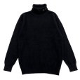 画像1: POLO-NECK LIGHT MOHAIR JUMPER <BR>BLACK (1)