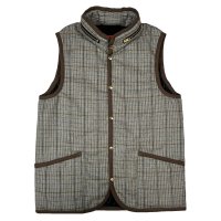 TWEED×QUILTING GILET  GREY-BEIGE