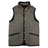 TWEED×QUILTING GILET  BROWN-BLACK