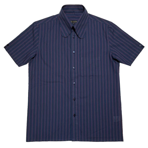 画像1: S/S BEAGLE COLLAR SHIRTS  NAVY