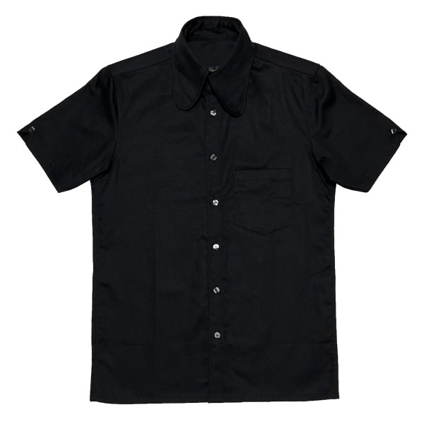 画像1: S/S BEAGLE COLLAR SHIRTS  BLACK