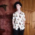 画像7: PIN-UP GIRLS S/S OPEN COLLAR SHIRTS  IVORY
