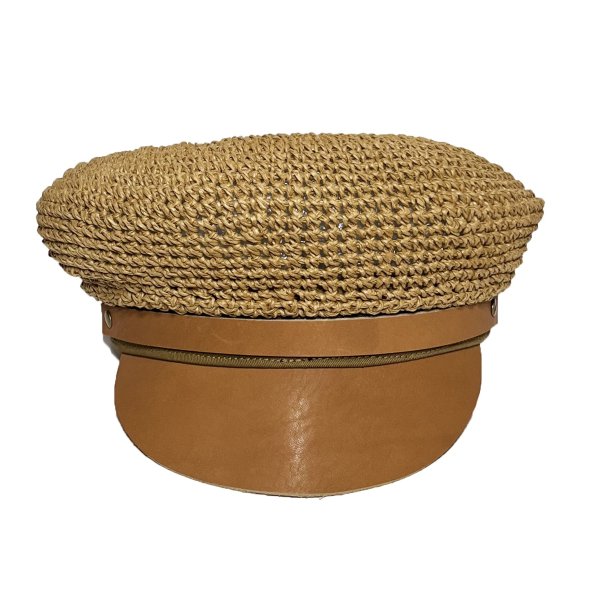 画像2: STRAW MOTORCYCLE CAP  BROWN