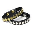 画像1: DIAMOND STUDS WRISTBAND <br>BLACK (1)