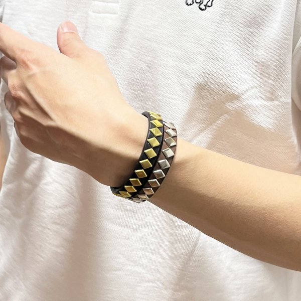画像4: DIAMOND STUDS WRISTBAND  BLACK