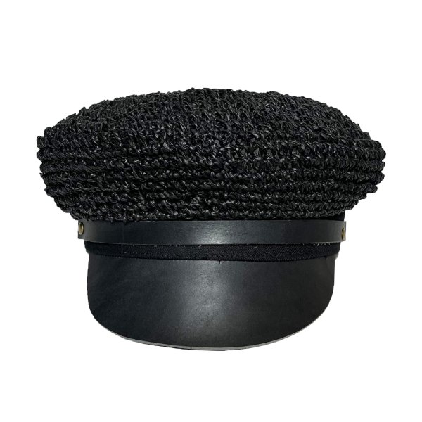 画像2: STRAW MOTORCYCLE CAP  BLACK