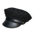画像1: STRAW MOTORCYCLE CAP <br>BLACK (1)