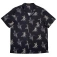 画像1: PIN-UP GIRLS S/S OPEN COLLAR SHIRTS <br>BLACK (1)