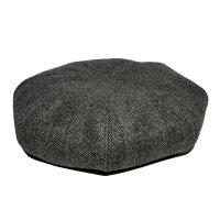 8 PANELS BIG BERET  HERRINGBONE GREY