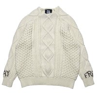WASHED ALAN KNIT JUMPER  NATURAL