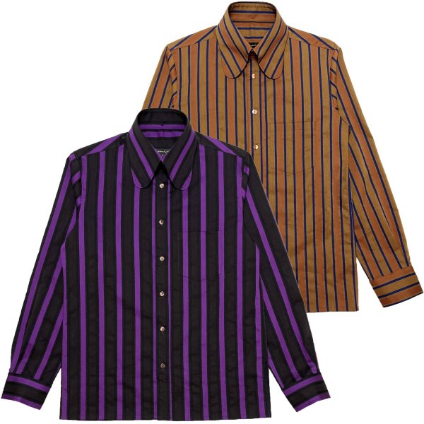 画像1: 【25AW PRE-ORDER】STRIPE BEAGLE COLLAR SHIRTS