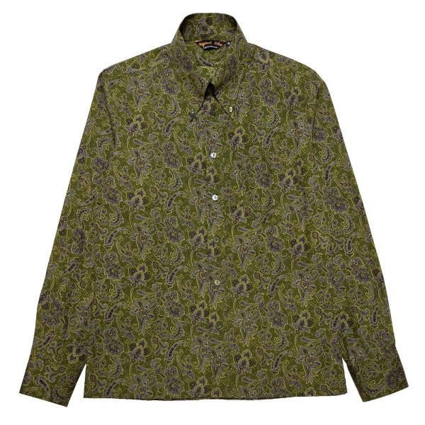 画像1: RETRO B.D.SHIRTS  PAISLEY OLIVE
