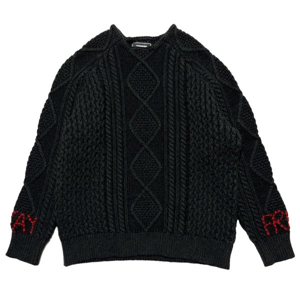 画像1: WASHED ALAN KNIT JUMPER  BLACK