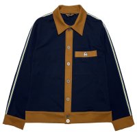 BUTTON UP TRACK JACKET  NAVY