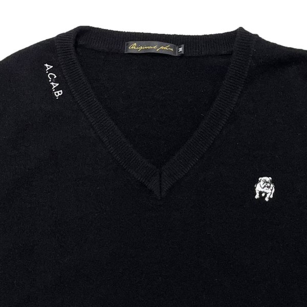 画像3: WASHABLE WOOLLY V-NECK JUMPER  BLACK