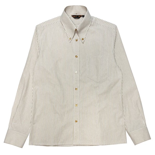 画像1: RETRO B.D.SHIRTS  STRIPE CAMEL
