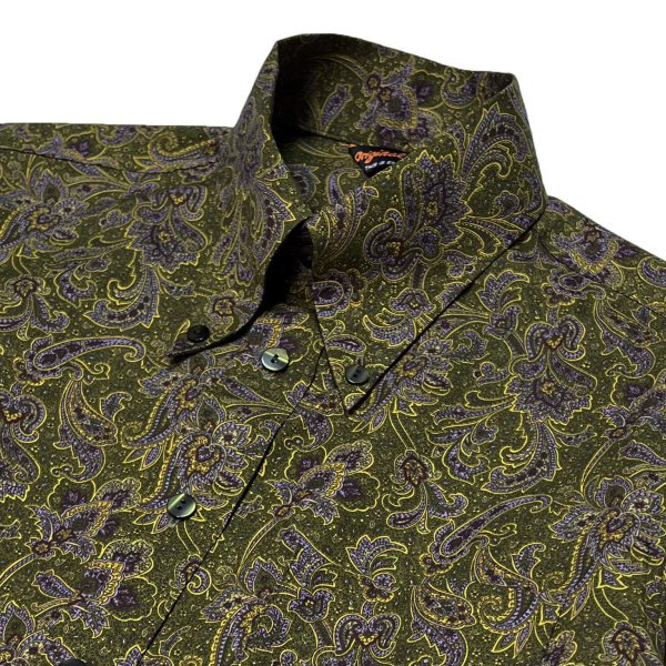 画像3: RETRO B.D.SHIRTS  PAISLEY OLIVE