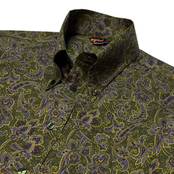 画像4: RETRO B.D.SHIRTS  PAISLEY OLIVE