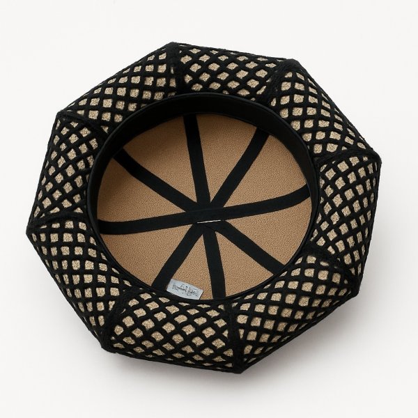 画像3: COVERED JUTE 8 PANELS BIG BERET  NATURAL-NET BLK