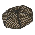 画像1: COVERED JUTE 8 PANELS BIG BERET <br>NATURAL-NET BLK (1)