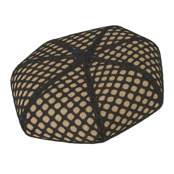 画像1: COVERED JUTE 8 PANELS BIG BERET  NATURAL-NET BLK