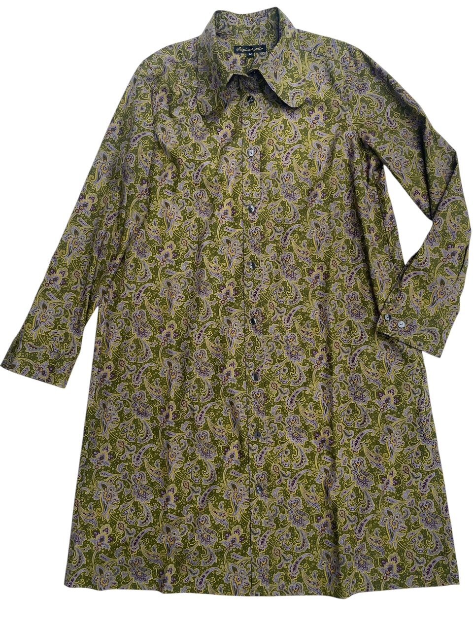 BEAGLE SHIRTS DRESS PAISLEY OLIVE