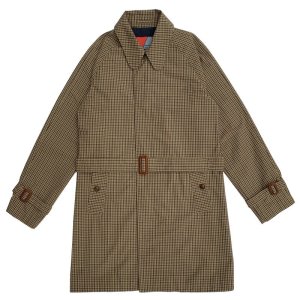 画像:  【30%OFF】 BEAGLE COLLAR BALMACAAN COAT  CHECK BEIGE