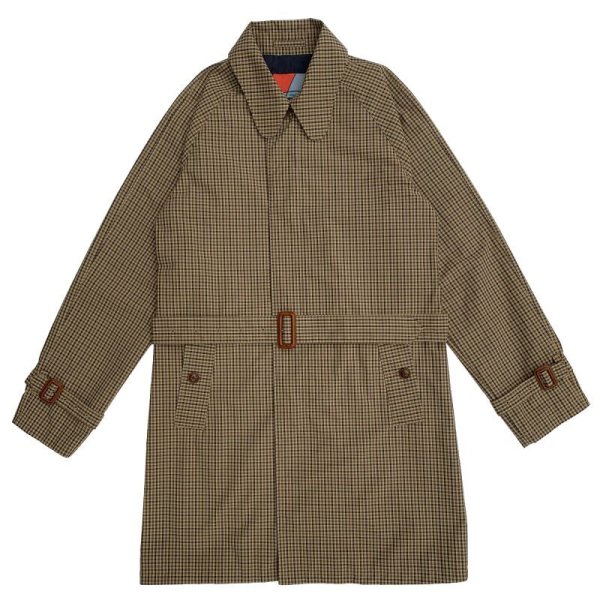 画像1: <span style="color: #ff0000;">【30%OFF】</span>BEAGLE COLLAR BALMACAAN COAT <br>CHECK BEIGE (1)