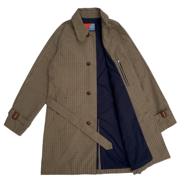 画像2: <span style="color: #ff0000;">【30%OFF】</span>BEAGLE COLLAR BALMACAAN COAT <br>CHECK BEIGE (2)