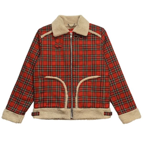 画像1: WOOLLY BOA JACKET <br>RED TARTAN (1)