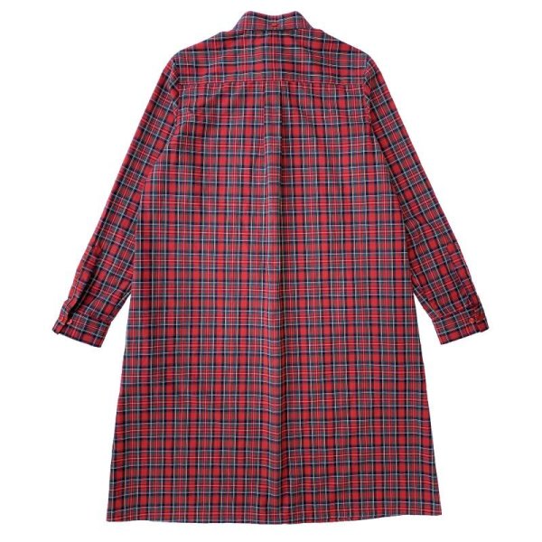 画像2: FRILLED BEAGLE SHIRTS DRESS <BR>RED TARTAN (2)