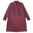 画像1: FRILLED BEAGLE SHIRTS DRESS  RED TARTAN (1)