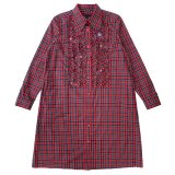 画像: FRILLED BEAGLE SHIRTS DRESS  RED TARTAN