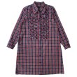 画像1: FRILLED BEAGLE SHIRTS DRESS  NAVY TARTAN (1)