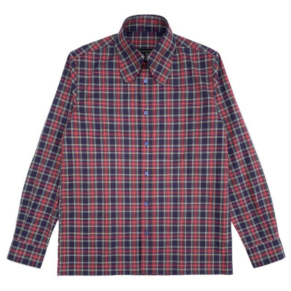 画像1: <span style="color: #ff0000;">【30%OFF】</span>BEAGLE COLLAR SHIRTS <BR>TARTAN NAVY (1)