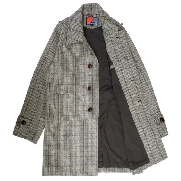 画像2: <span style="color: #ff0000;">【30%OFF】</span>TWEED BALMACAAN COAT <BR>LIGHT GREY-BEIGE (2)