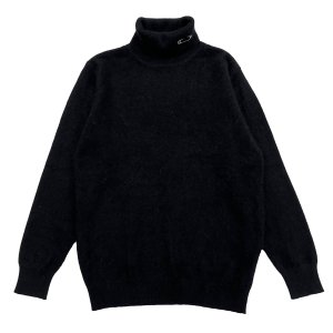 画像: POLO-NECK LIGHT MOHAIR JUMPER  BLACK