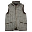 画像1: TWEED×QUILTING GILET  GREY-BEIGE (1)