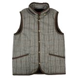 画像: TWEED×QUILTING GILET  GREY-BEIGE