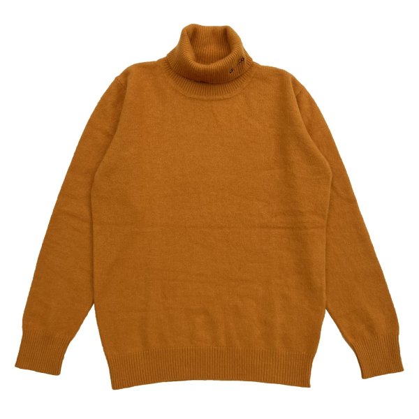 画像1: POLO-NECK LIGHT MOHAIR JUMPER <BR>ORANGE (1)