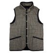 画像1: TWEED×QUILTING GILET  BROWN-BLACK (1)