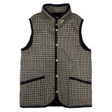 画像: TWEED×QUILTING GILET  BROWN-BLACK