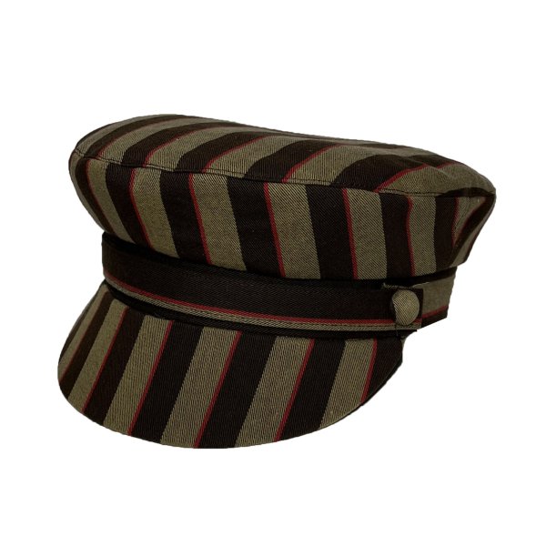 画像1: LIVERPOOL HAT <BR>BROWN-BEIGE (LONDON STRIPE) (1)